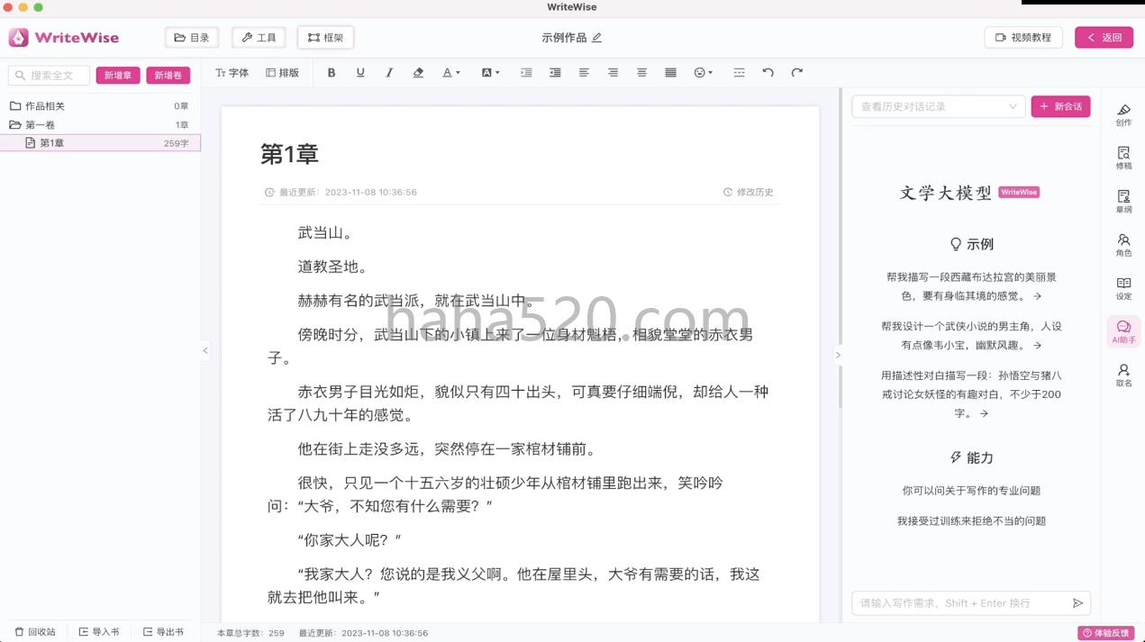 WriteWise ai小说写作工具 v1.0.3绿色便携版(write(a))